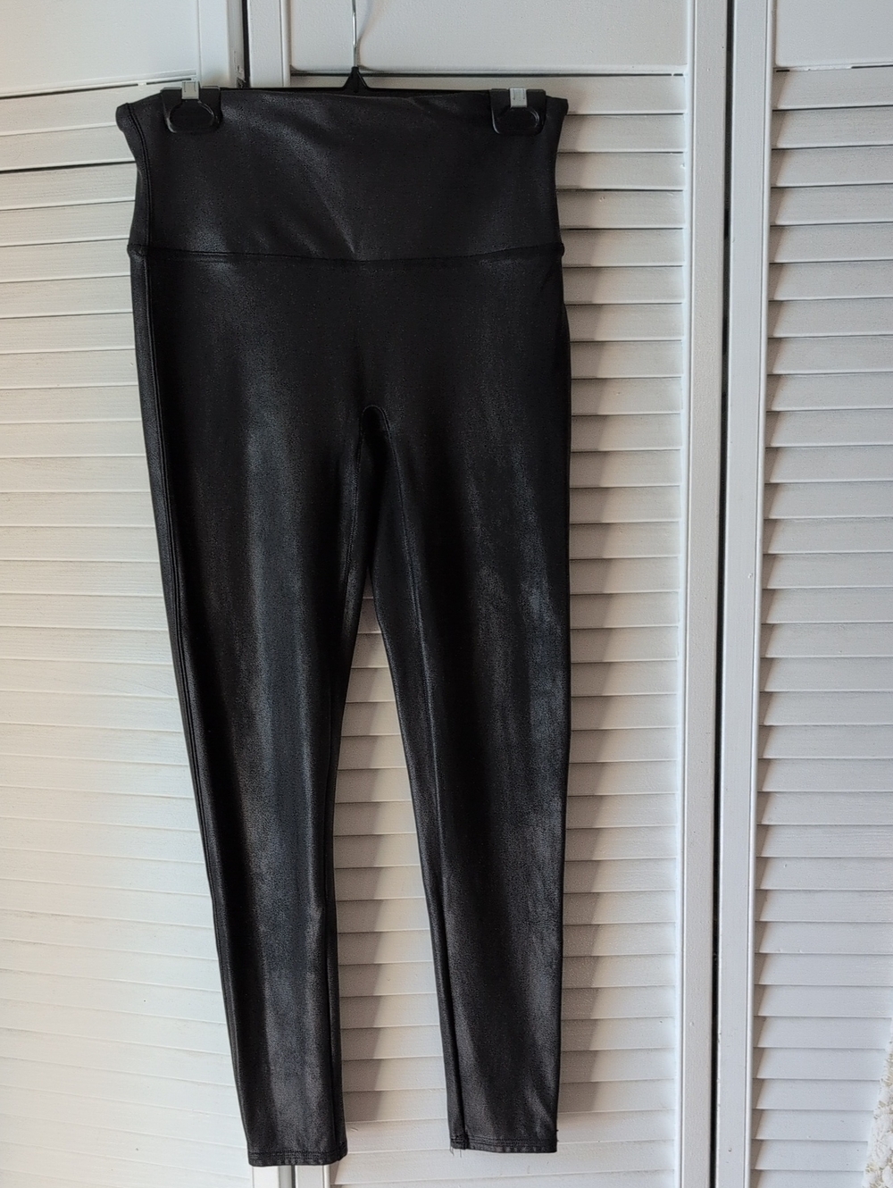 SPANX Black High-Waist Faux Leather Leggings